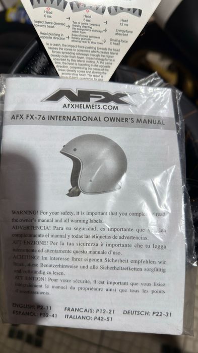 Capacete Jet Aberto AFX FX-76 Preto Fosco | Tamanho M | ECE 22.05