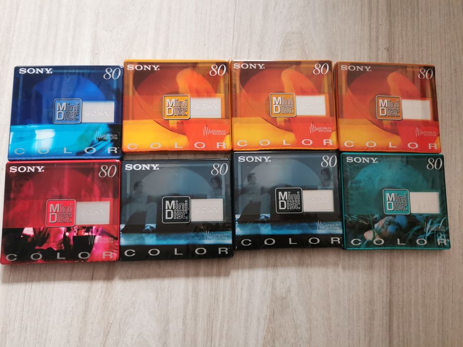 Zestaw nowych mini disc  Sony Color 80 - 8 sztuk w folii
