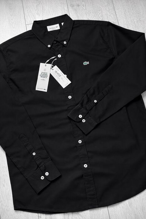 Оригінал Lacoste чоловіча сорочка Oxford 100% бавовна Regular Fit Button-Down синя чорна S L CH1911 Лакост