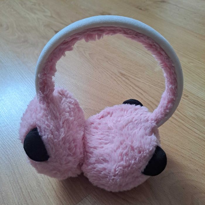 Mięciutkie pluszowe nauszniki panda różowe