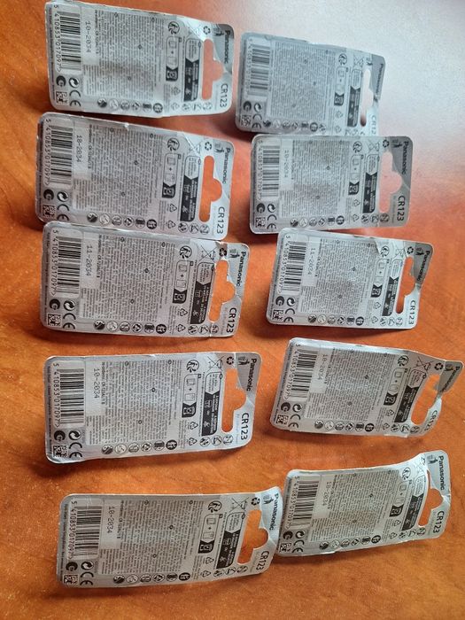 10x Baterie Panasonic CR123A Lithium 3V | NOWE | Data 2034