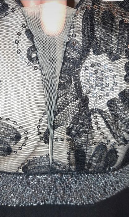 Sukienka wieczorowa cekiny bufki shein 36