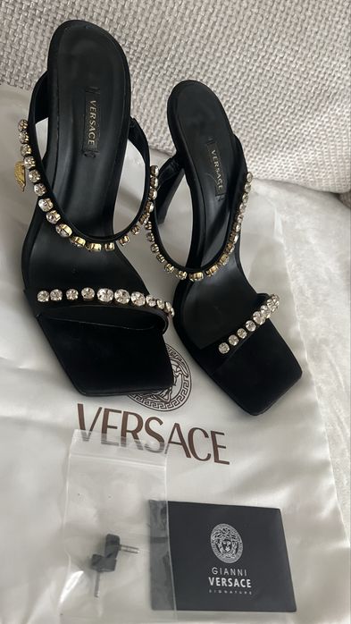 Босоножки сабо мюли Versace 40 камни Swarovski пыдьнмк паспорт набойки