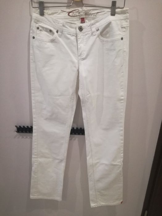 Jeansy dżinsy białe biodrówki regular Esprit r.29