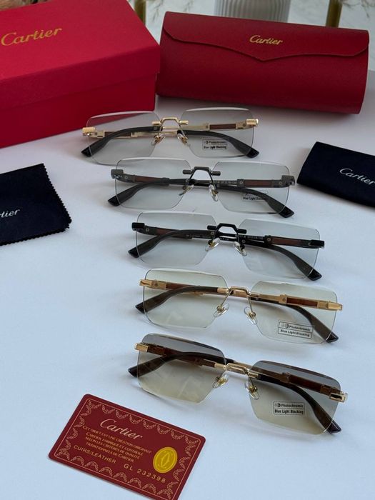 Окуляри прямокутні унісекс картьє cartier чоловічі жіночі прозорі