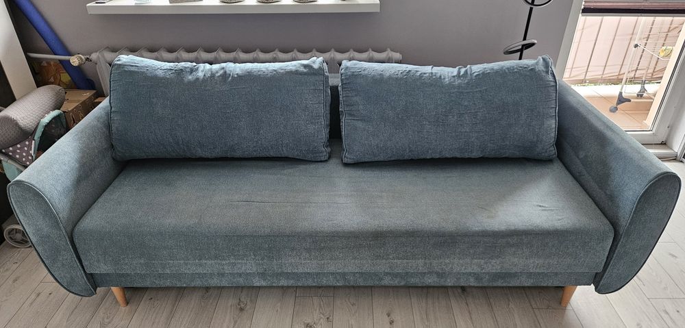 Turkusowa sofa Dinaro z funkcją spania
