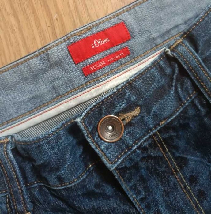 S.Oliver scube relaxed fit granatowe jeansy slim fit męskie