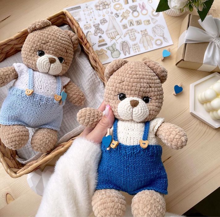 Игрушка амигуруми, плюшевый мишка, мишка, игрушка мишка