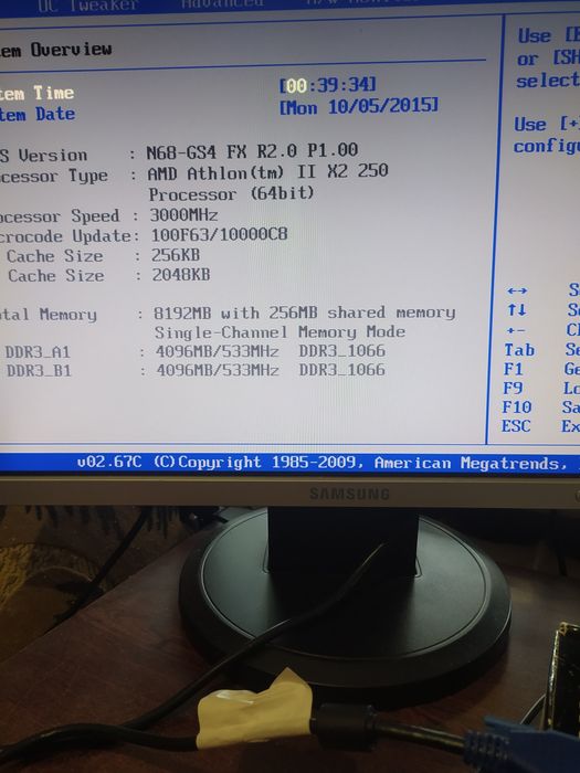 Комплект Asrock N68-GS4 FX R2.0+Athlon ll x2 250+ 4gb ddr3