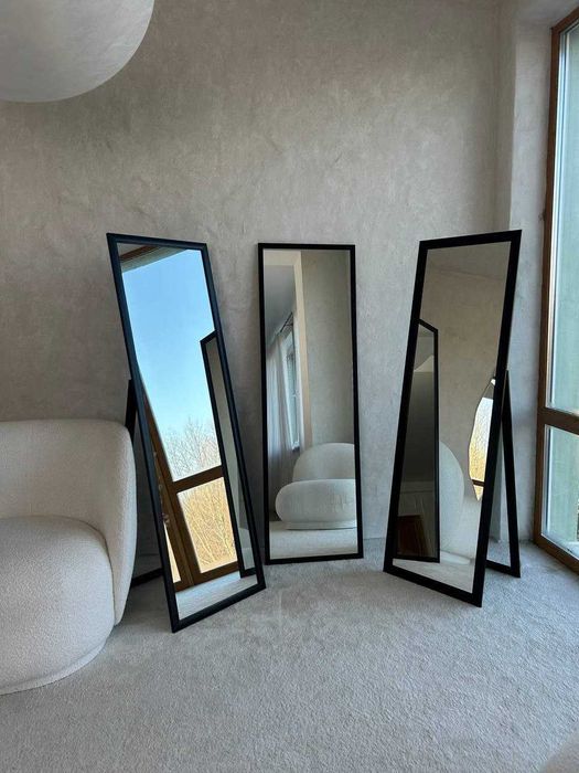 Современное зеркало. Зеркало чёрное, белое в полный рост. Дзеркало