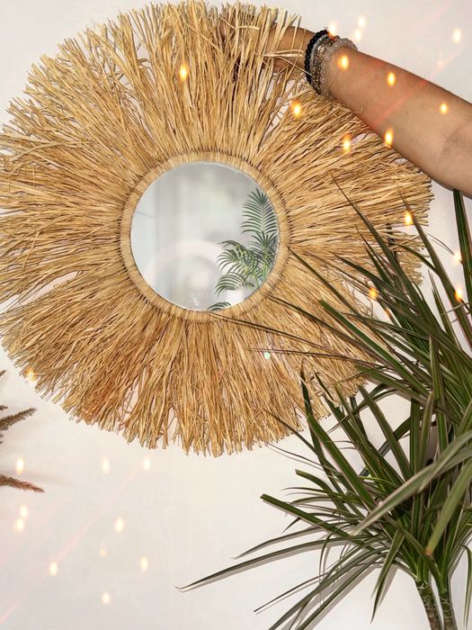 Lustro z rafii Bohostyle