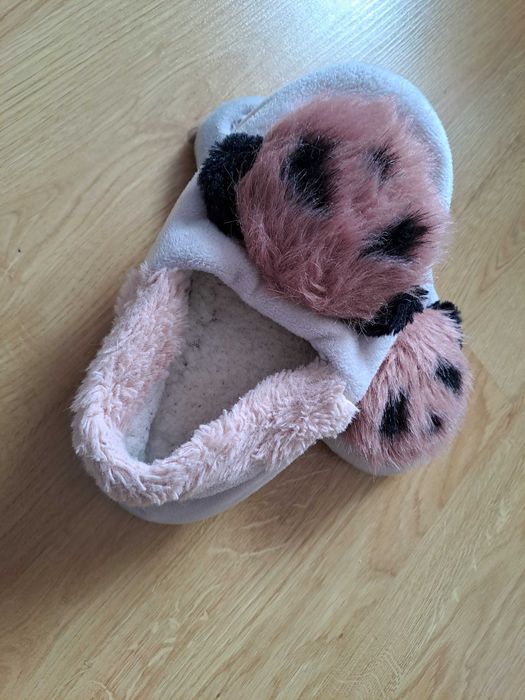 Kapcie dziewczęce Panda fioletowa - rozmiar 36/38
