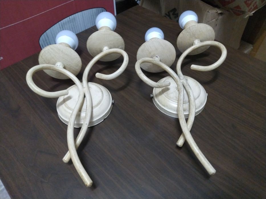 2 Candeeiros Interiores Metálicos Castiçais 2 Velas