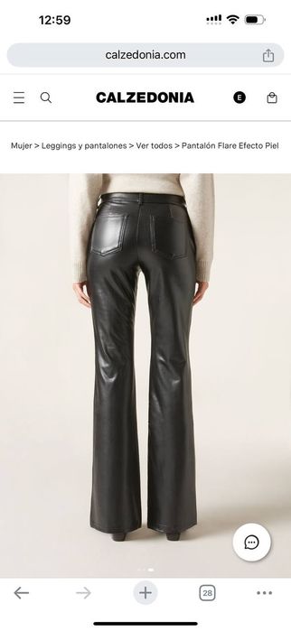 Calzedonia шкіряні кльош брюки штани утеплені шріка