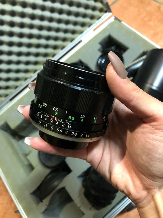 Conjunto objetivas câmara fotográfica