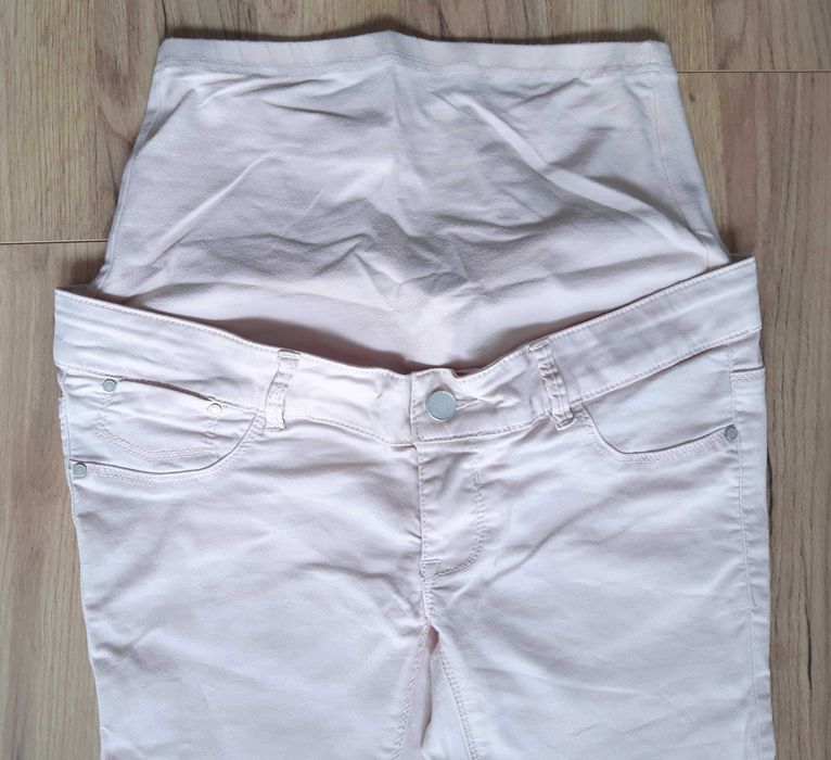 Spodnie jeansy ciążowe 36 bladoróżowe C&A