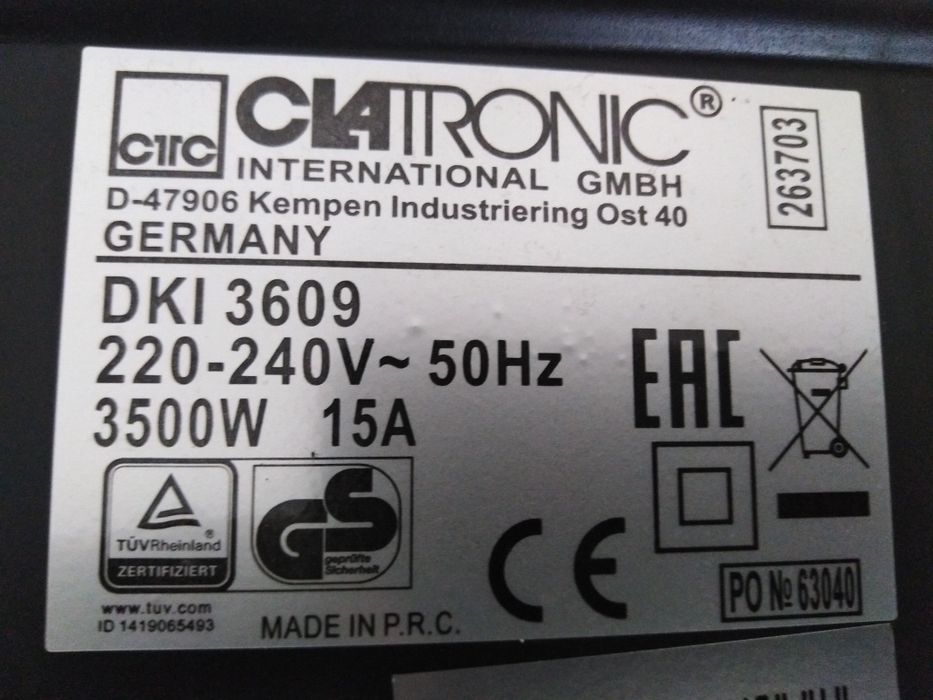 Kuchenka indukcyjna Clatronic DKI 3609  gwarancja  2 lata