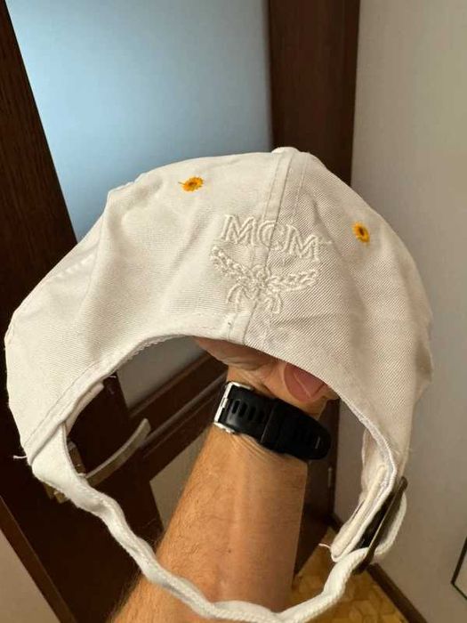 Czapka Vintage MCM Spellout Logo White Cap