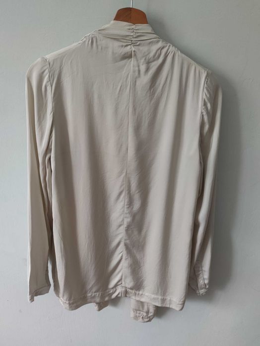 Elegancka kremowa narzutka bluzka damska tunika rozpinana Jaeger S