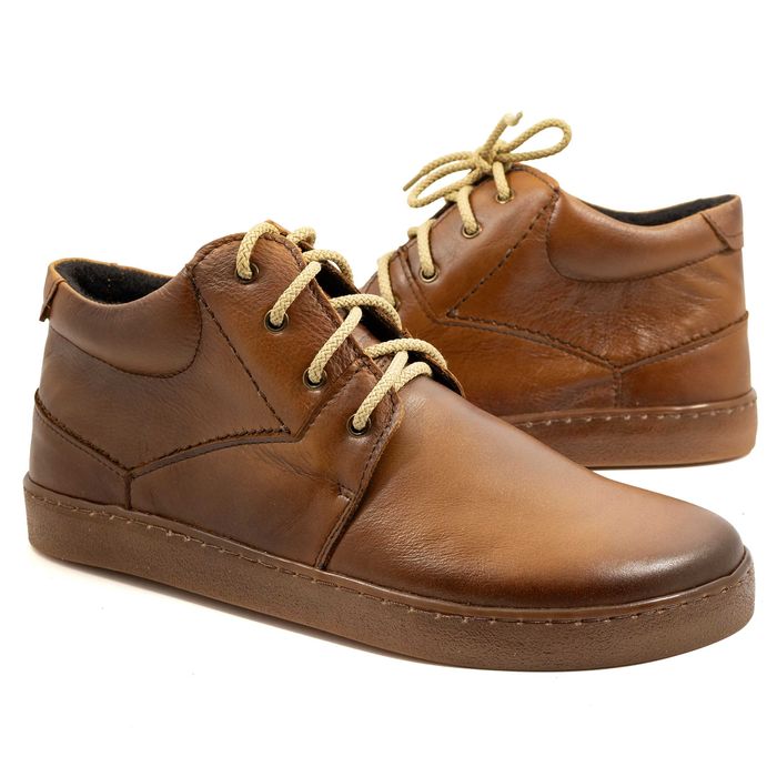 BAREFOOT Męskie buty ocieplane skórzane minimalistyczne 116KZ jasny br