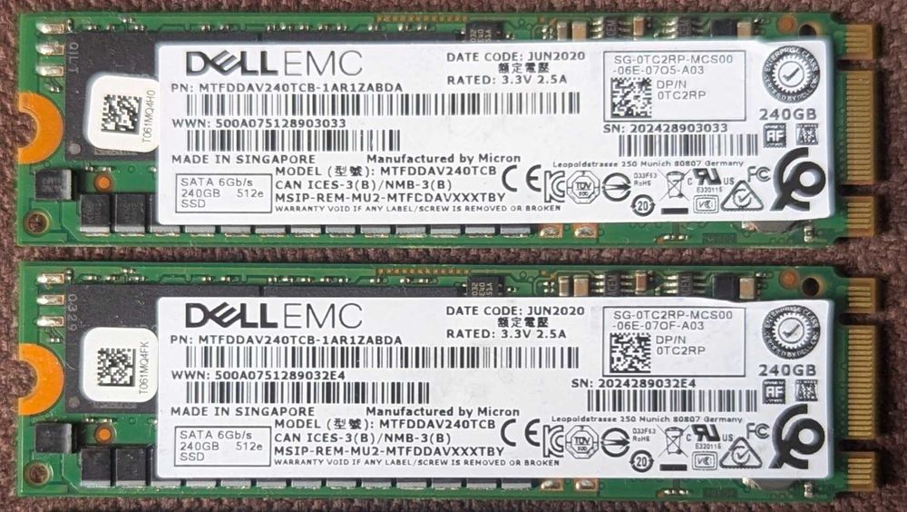 M2 INTEL DC S3520/4520 240gb Enterprise 6шт  !