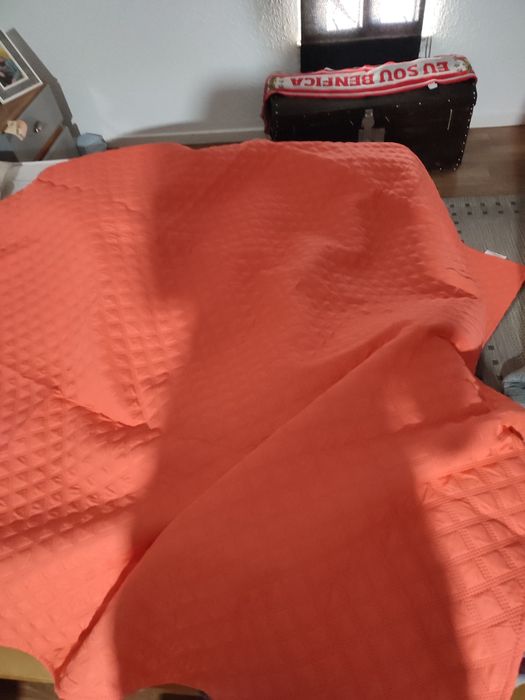 Colcha verão  coral