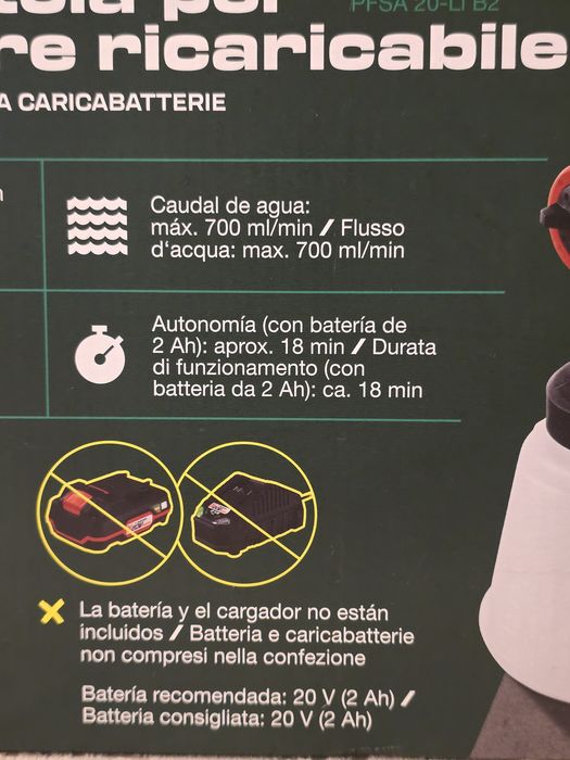 Pistola de pintura 20v parkside