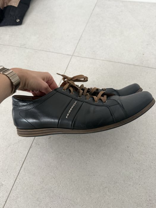 Prima Moda skorzane buty eleganckie brązowe dodatki rozm.45