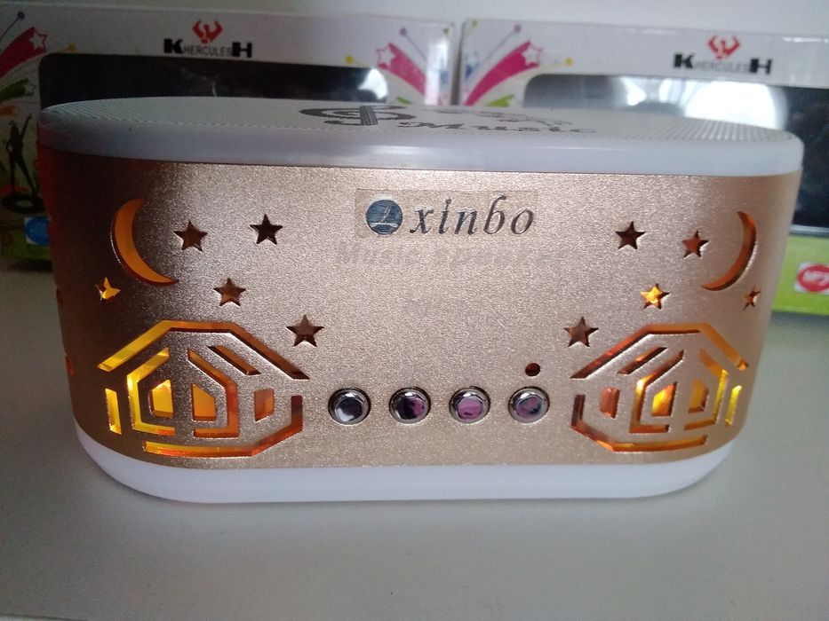 Coluna música: MP3 USB bom som (rosa ou dourada)