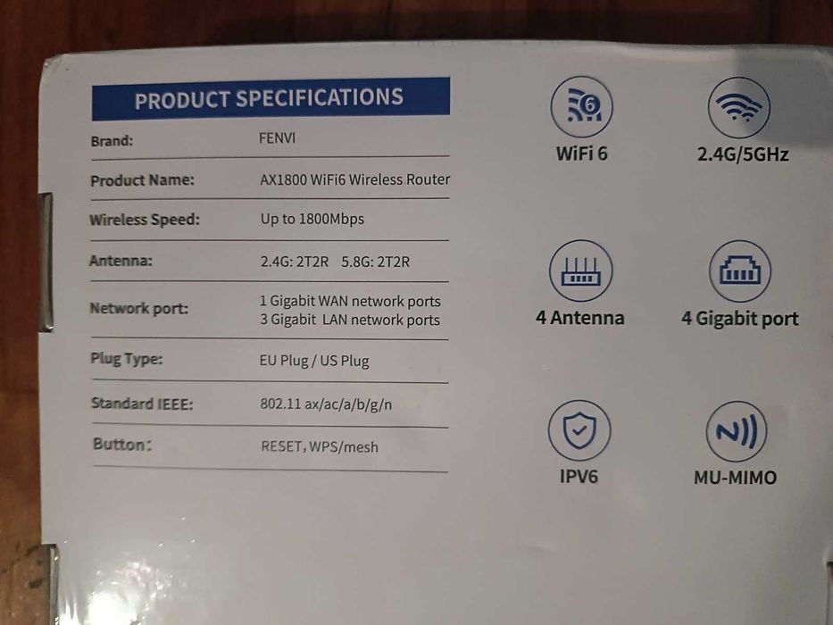 Fenvi AX1800  2,4/5 Ghz ,Router WiFi 6