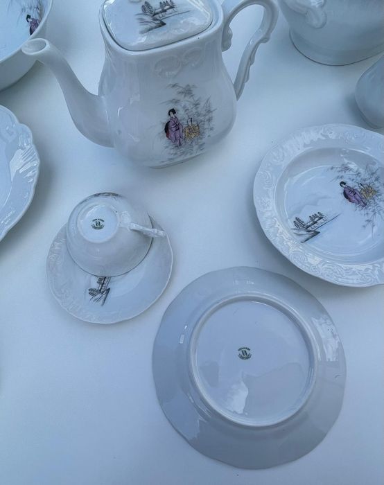 Conjunto vista alegre, servico jantar, chá e café ( 12 peças)