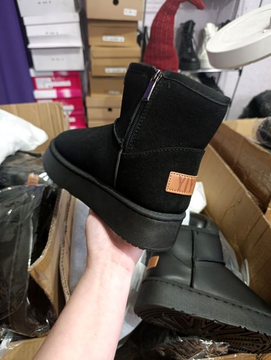 Уггі натуральний ЗАМШ на 34 35 36 37 38 38 жіночі чорні на молнії