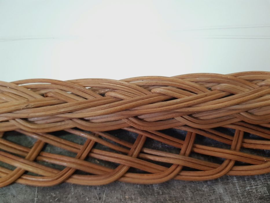 Lustro Vintage lata 60/70 Rattan Plecione Rattanowe Boho