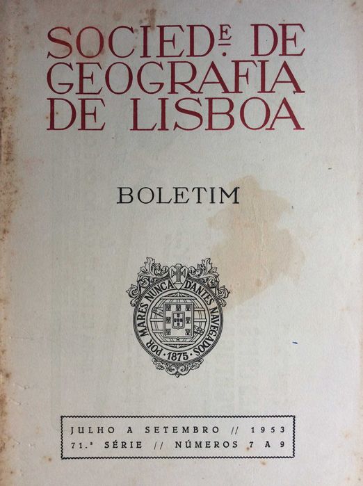 Boletim da Sociedade de Geografia de Lisboa. -  1953. Ver sumário