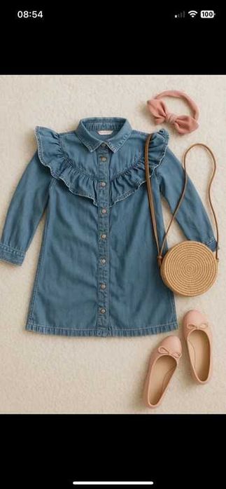 Dziewczęca sukienka jeansowa Zara | Rozmiar 152 cm