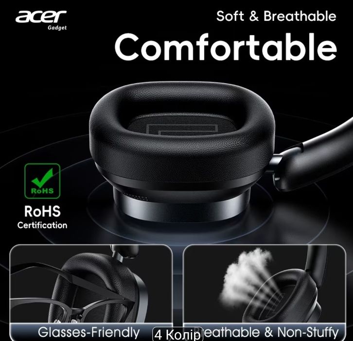 Бездротові Bluetooth навушники Acer OHR633 ,активний шумодав,  глибокий бас, відповідь на дзвінки, довга автономність