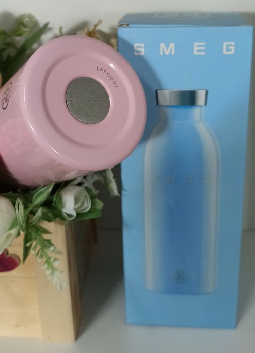 Smeg - Garrafa térmica / Mug - 500 ml - Rosa - Novo - 24h
