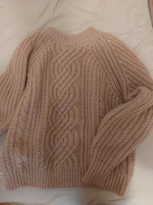 Swetry rozowy i brązowy