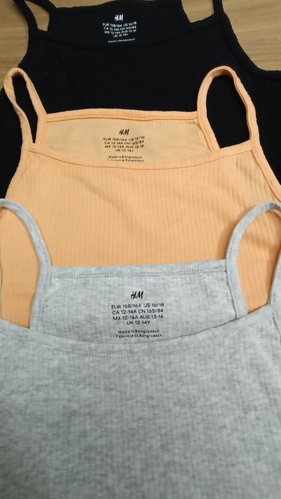 Koszulki na ramiączkach dziewczęce H&M 3 szt.