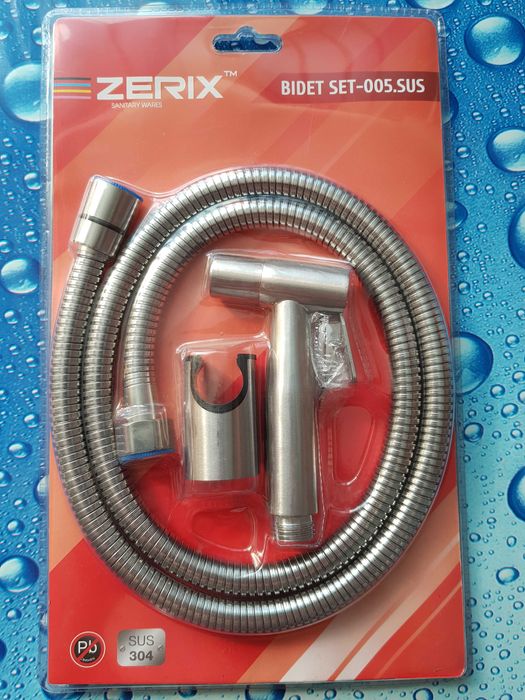 Лейка гигиеническая для биде или набор ZERIX BIDET SET-005 SUS