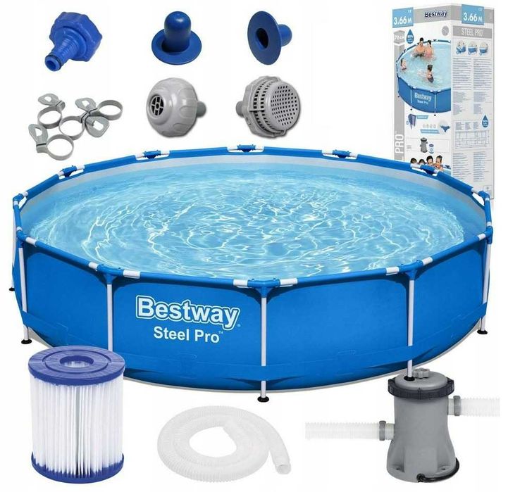 Басейн каркасний Bestway 366x76 см. 6473 л. З НАСОСОМ і фільтром. Новий. Для дому та дачі. Каркасный бассейн