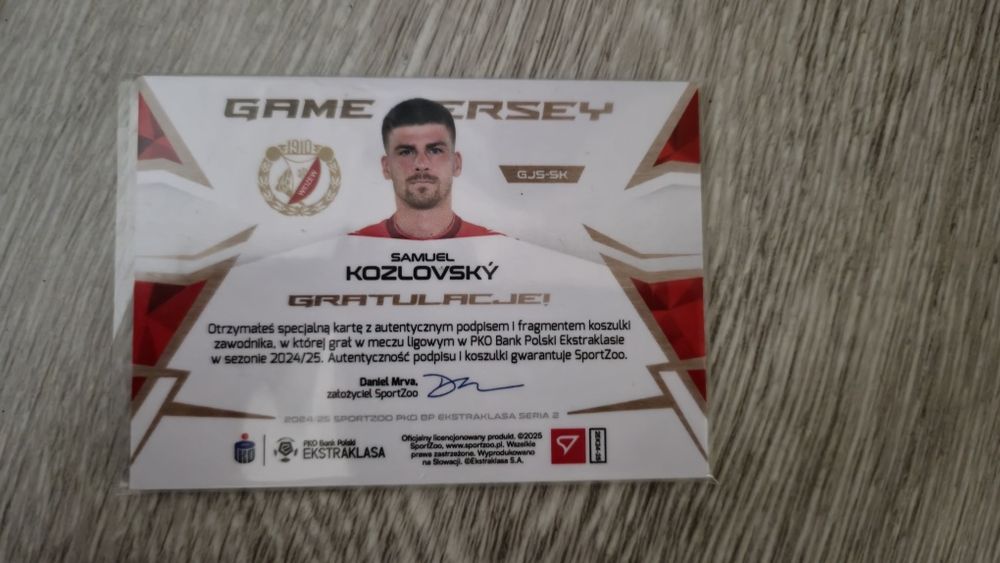 Karta Game Jersey Samuel Kozlovsky Widzew Ekstraklasa