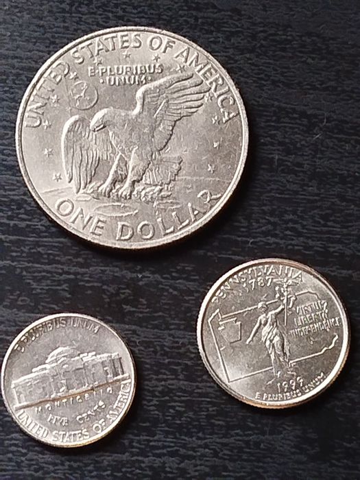 Moeda 1 Dolar USA em prata Eisenhower 1972