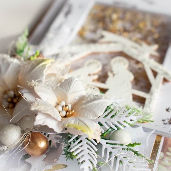 Karteczka ręcznie robiona scrapbooking świąteczna