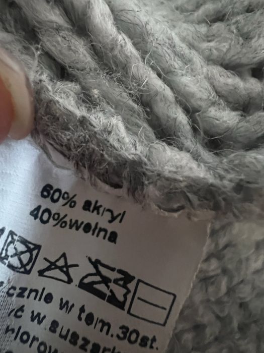 Sweter kardigan me gusta z kapturem ovesize welniany made in poland