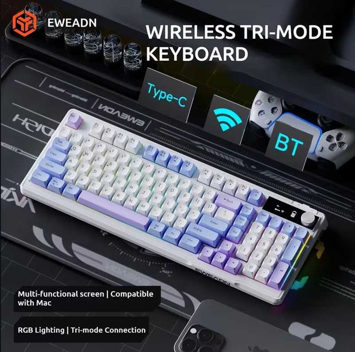 Клавіатура бездротова EWEADN V98 (RGB) 98 клавіш