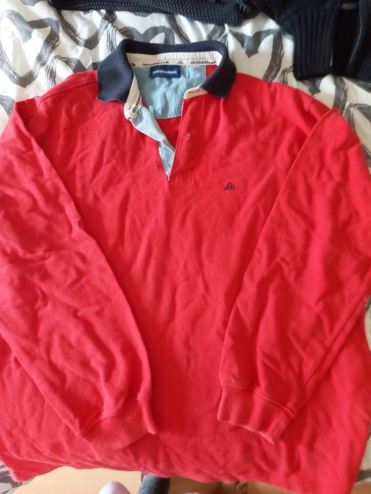 Polo manga comprida vermelho quebramar