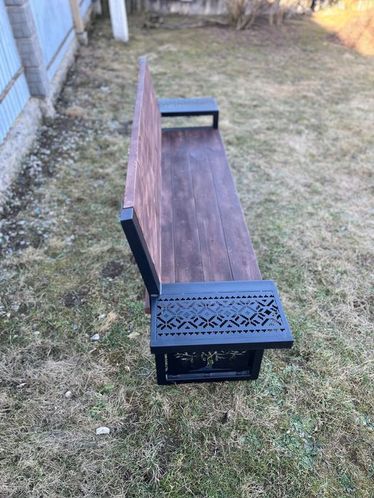 Лавка в стилі лофт,вставка візерунок дерева