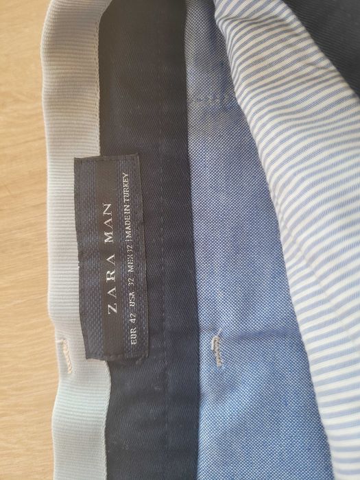 Eleganckie casual męskie spodnie kremowe Zara