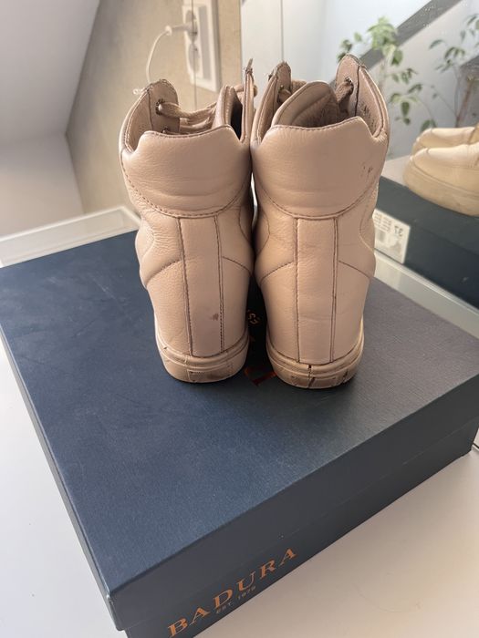 Sneakersy, skóra BADURA beżowe 37